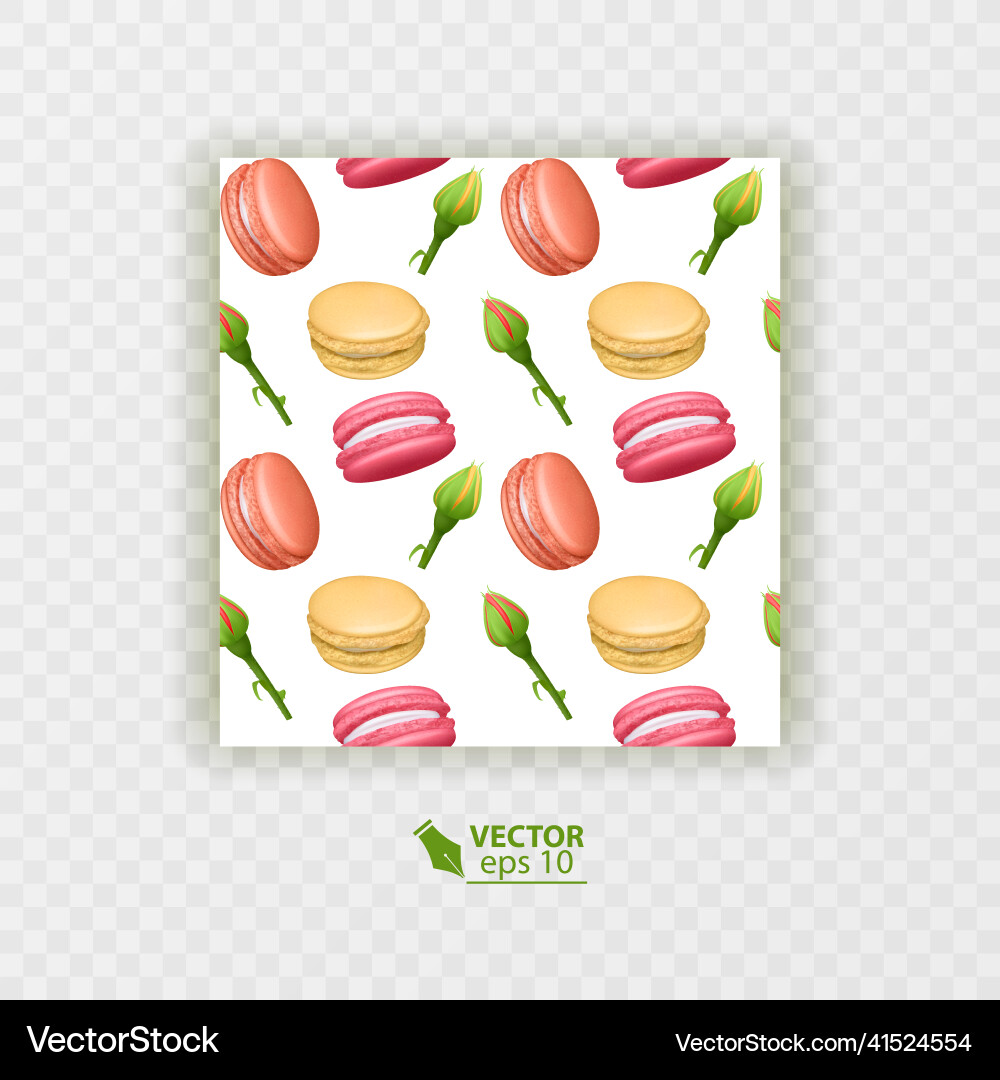 Seamless pattern with colorful macaroon c Seamless pattern with colorful macaroon c vector image