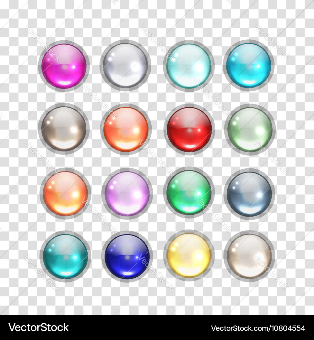Set of glossy button icons for your design vector image