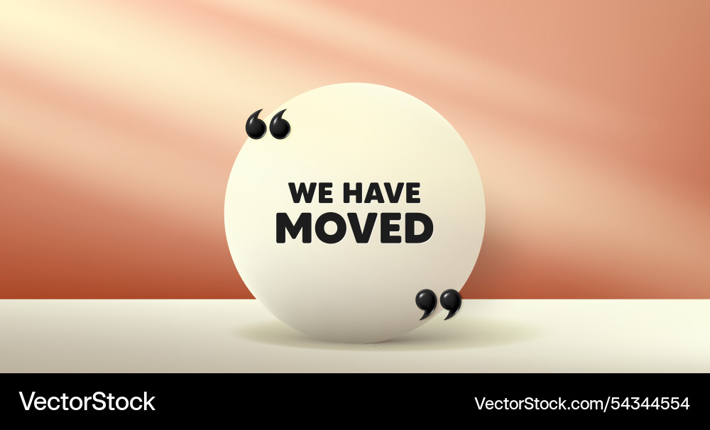 We have moved move new address sign circle frame vector image