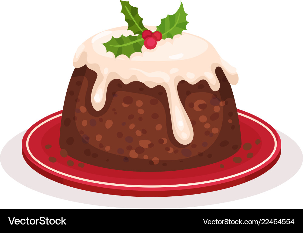 Weihnachtspudding traditionelle festliche Dessert Weihnachtspudding traditionelle festliche Dessert vektorbild