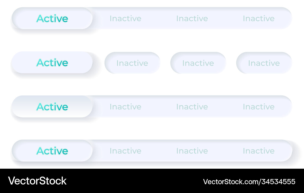 Activate and disable buttons ui elements kit vector image