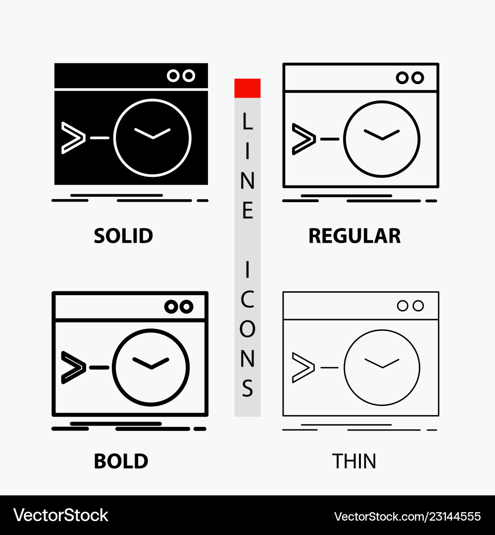 Admin command root software terminal icon in thin Admin command root software terminal icon in thin vector image