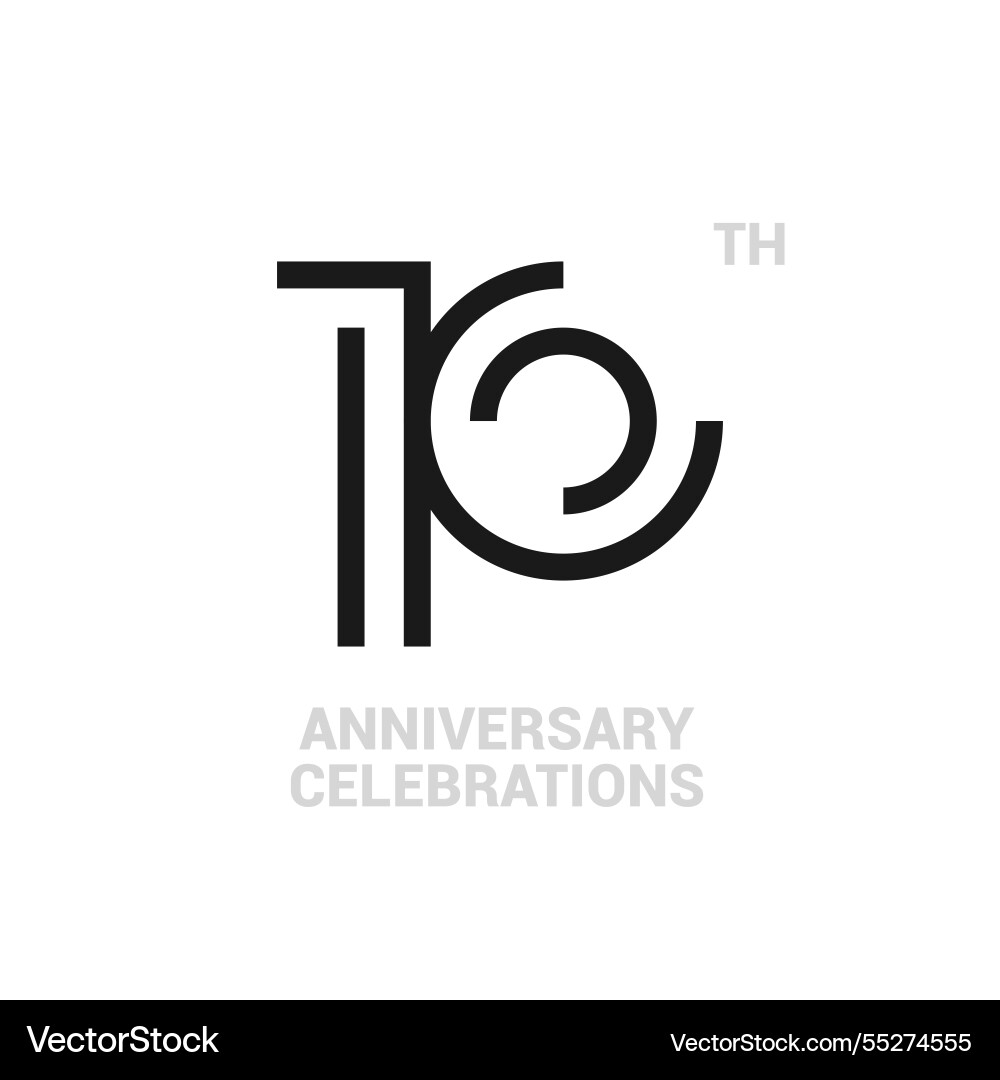 Anniversary Emblem - 10th Celebration Vector Image
