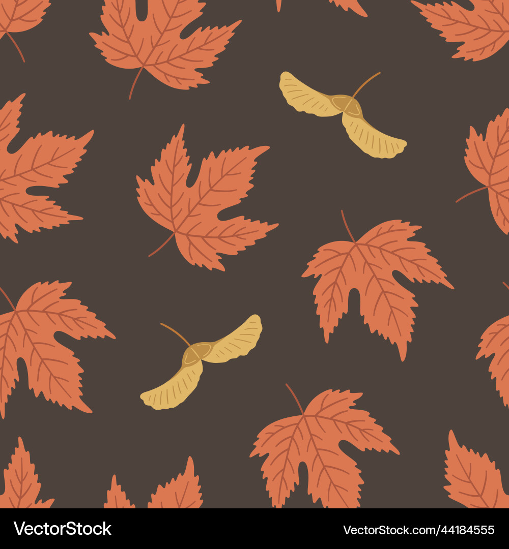 Autumn seamless pattern with maple leaves Autumn seamless pattern with maple leaves vector image