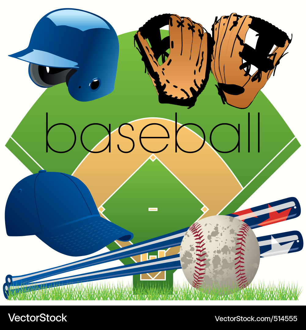 Baseball Equipment Collection Vector Image