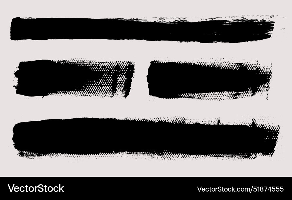 Brush strokes set of text boxes Brush strokes set of text boxes vector image