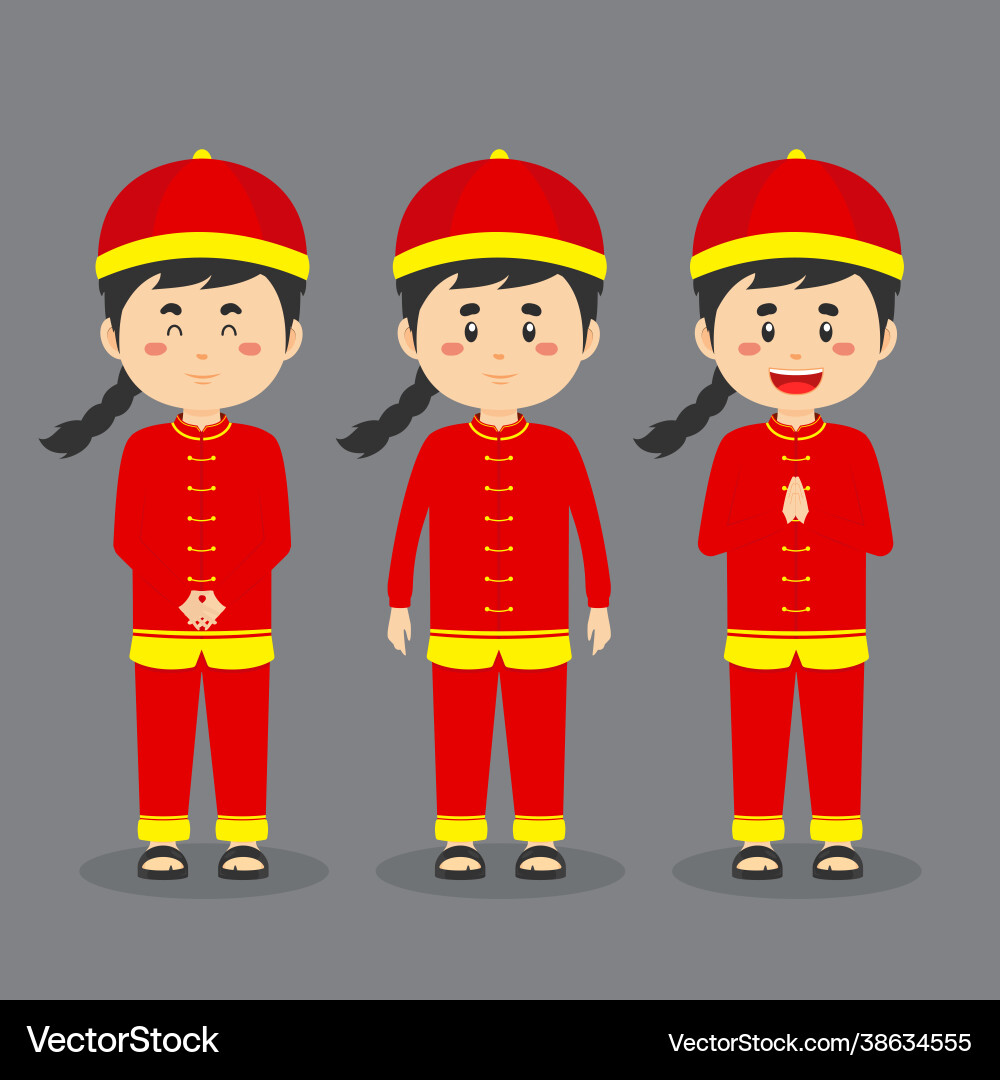 Chinese character with various expression Vector Image