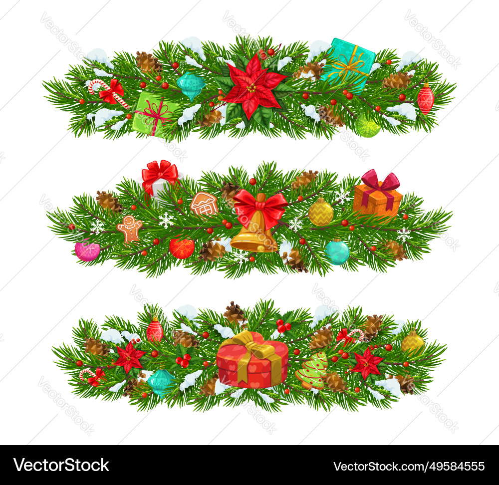 Christmas fir branches isolated xmas decor Christmas fir branches isolated xmas decor vector image