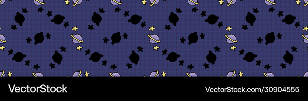 Cosmic space background seamless border Cosmic space background seamless border vector image