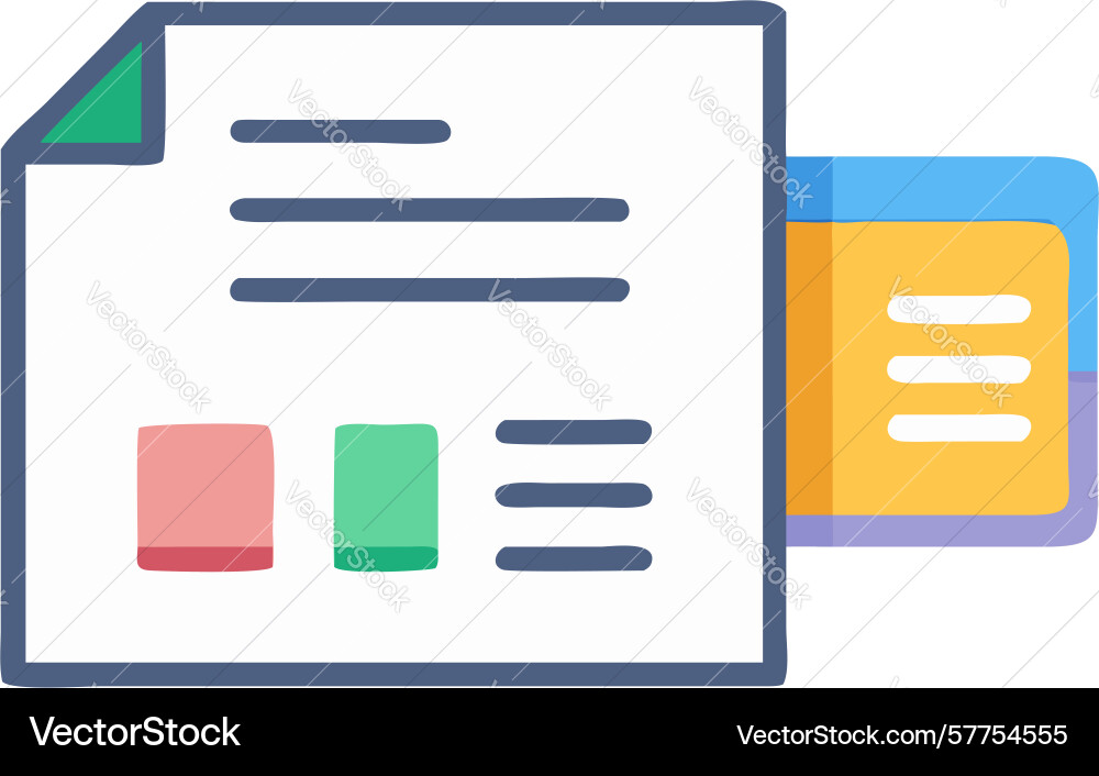 Document with data analytics graphs for reports vector image