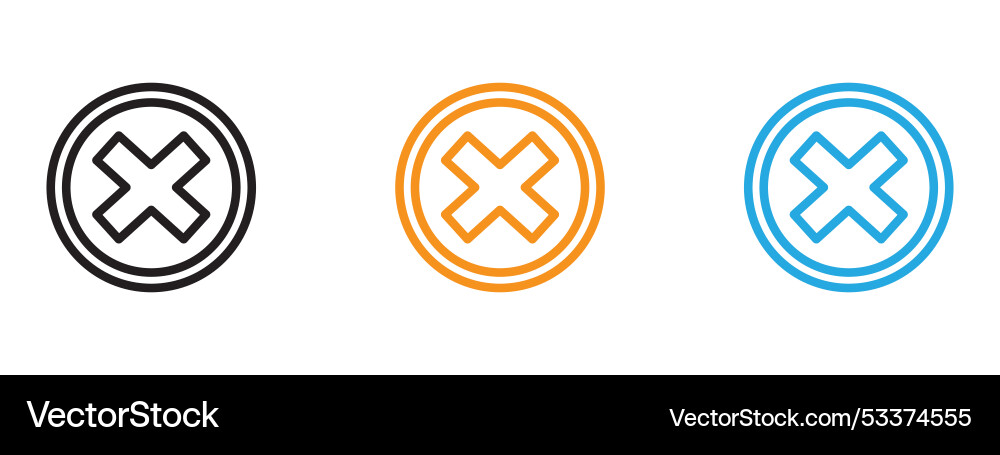 Error icon thin line set Vector Image