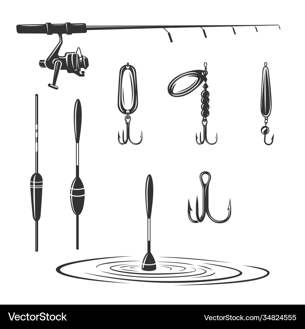 Fishing tackle fresh seafood sturgeon template Fishing tackle fresh seafood sturgeon template vector image
