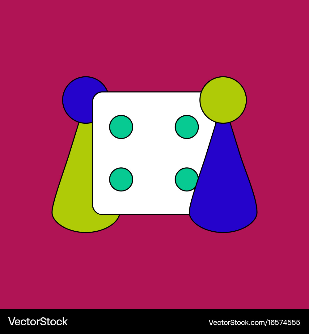 Flat icon design collection board game and dice vector image