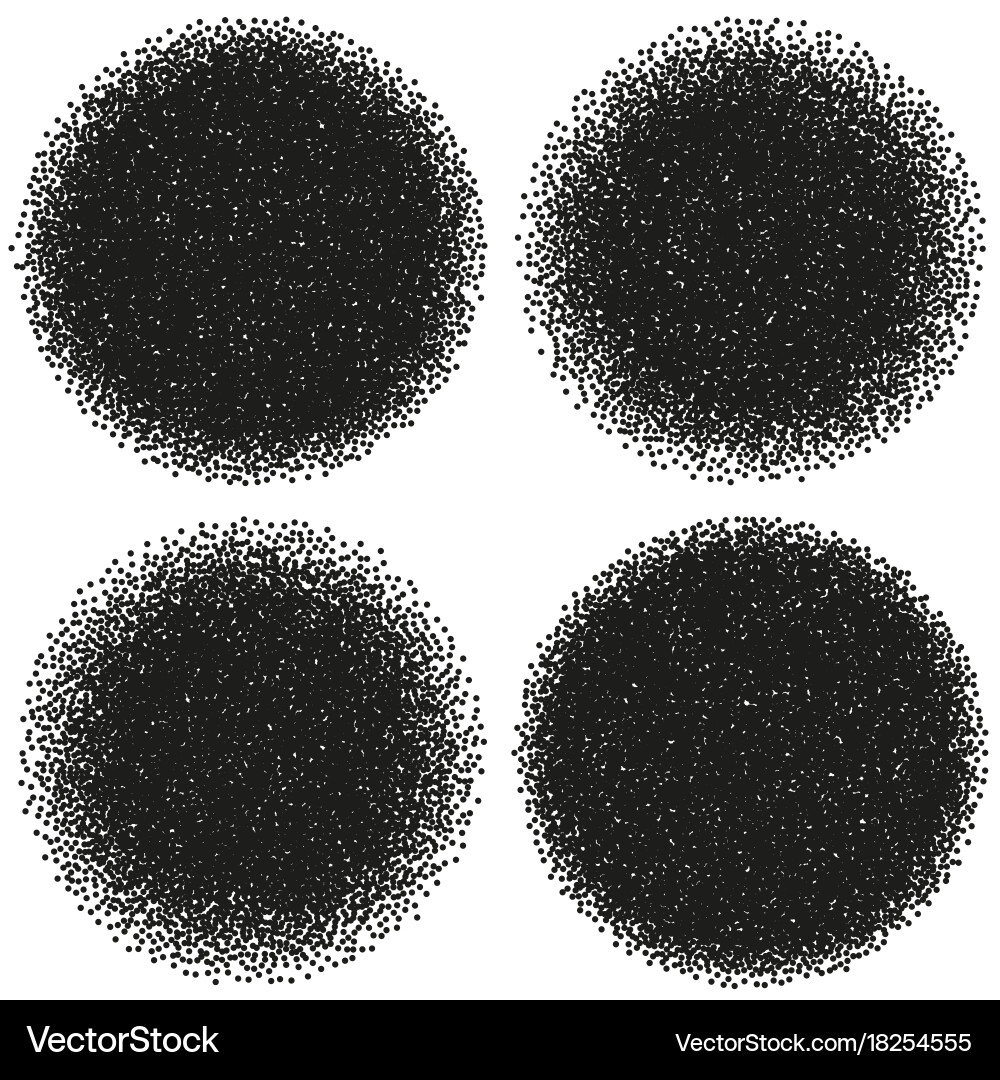 Halftone circle abstract dotwork objects eps 10 Vector Image