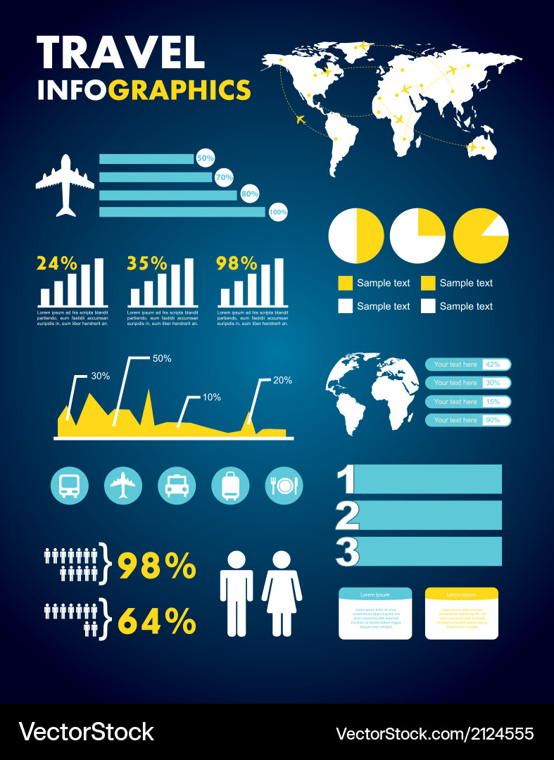 Infographics set with different elements vector image