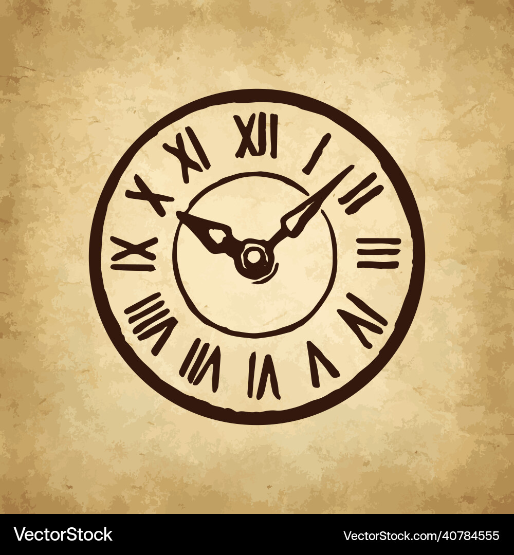 Ink sketch of clock dial face Ink sketch of clock dial face vector image