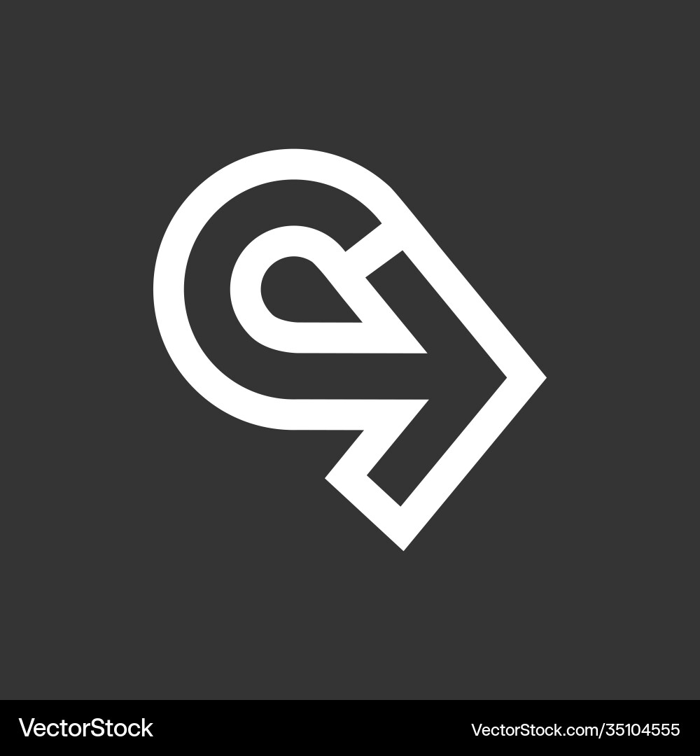 Letter c rotation arrow pointer symbol logo Letter c rotation arrow pointer symbol logo Vector Image