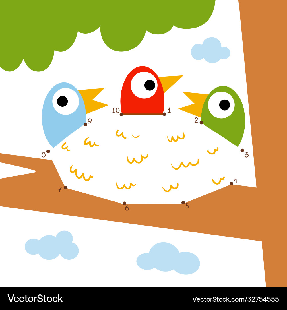 Numbers game for children nest Numbers game for children nest vector image