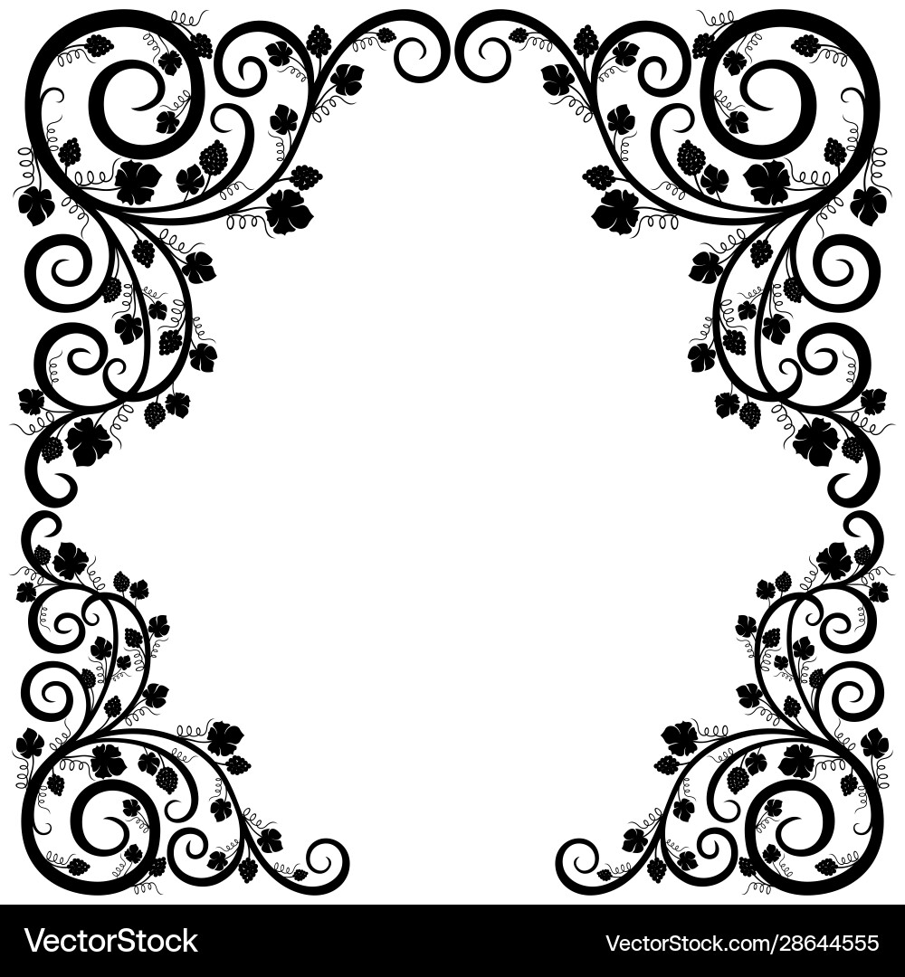 Ornate pattern with grape elements vector image