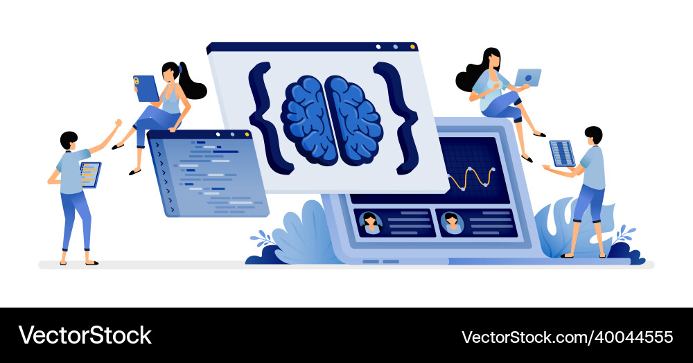 Programming to analyze and research data Programming to analyze and research data Vector Image