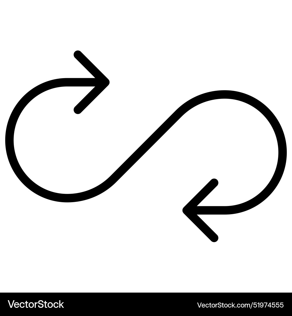 Refresh icon in thin line style graphic design vector image