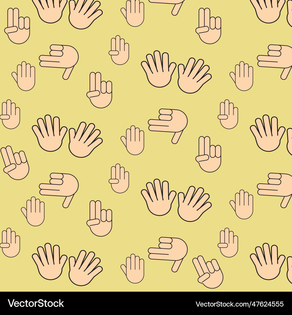 Seamless pattern background with hand gesture vector image