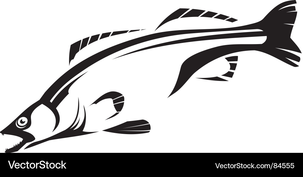 Stylized Fish Silhouette Vector Image