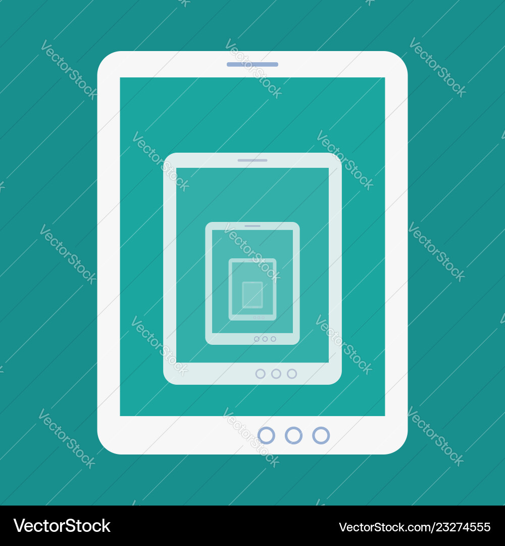 Tablet recursion flat icon Tablet recursion flat icon Vector Image