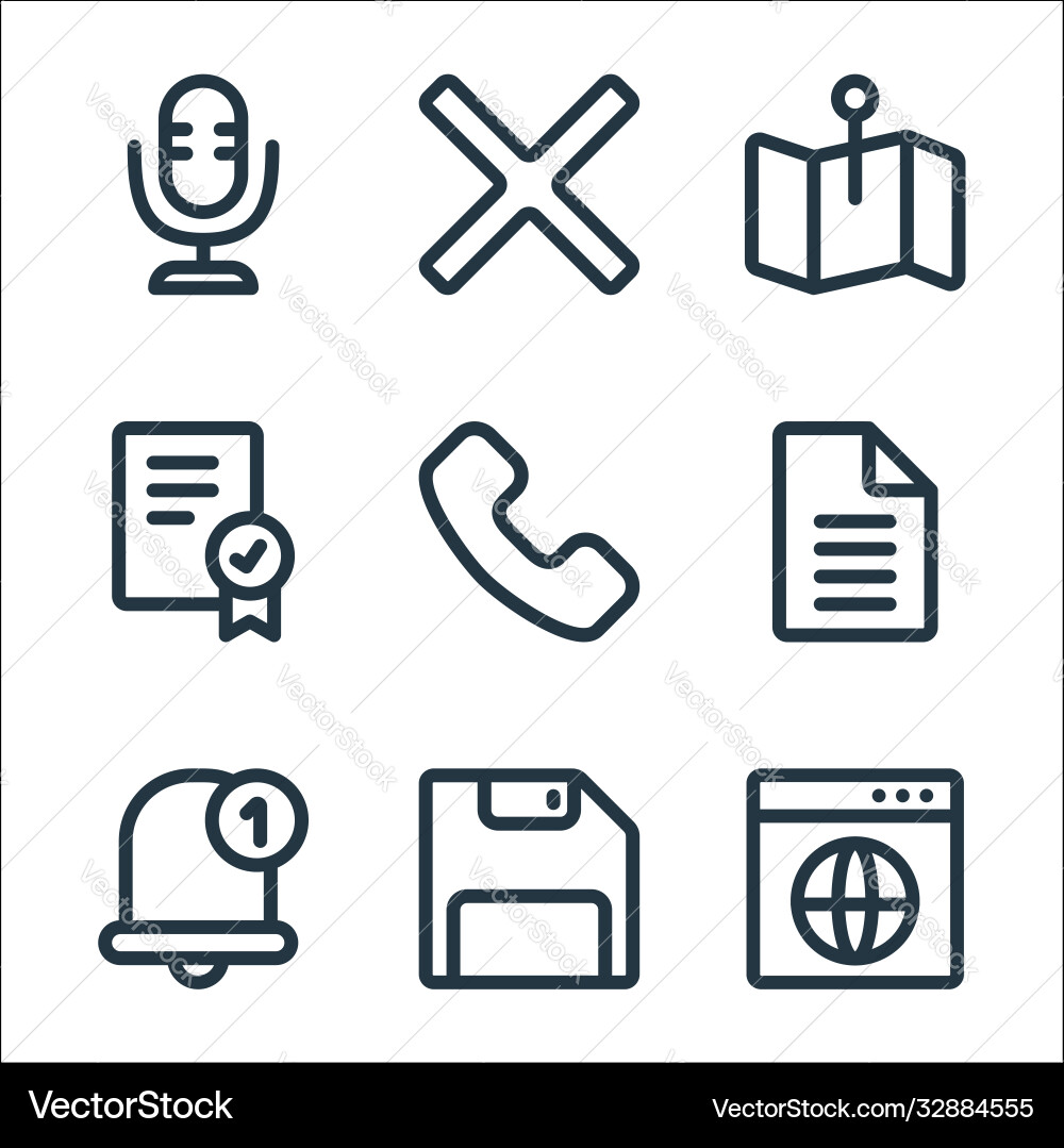Ui line icons linear set quality Ui line icons linear set quality vector image