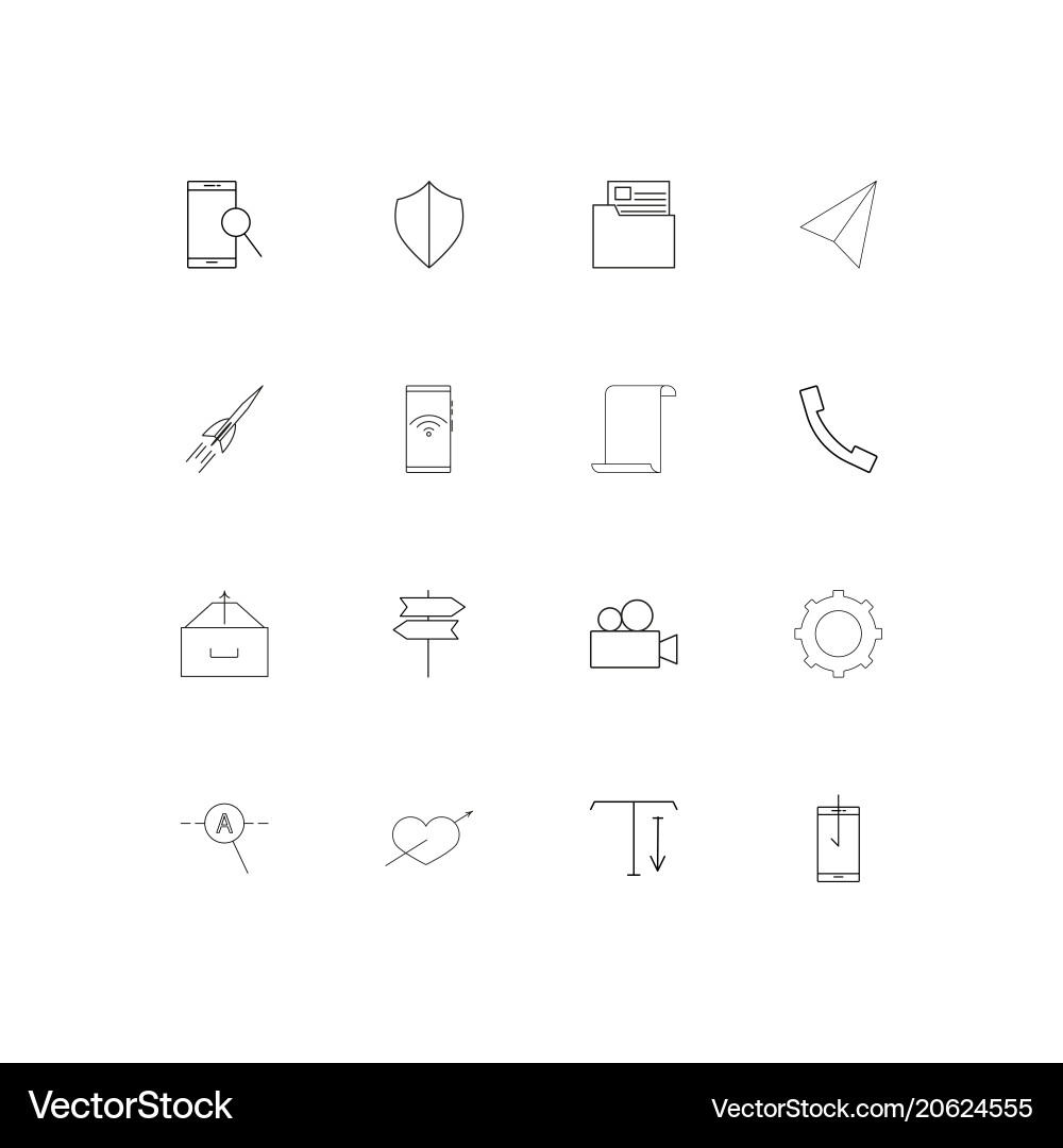 Web und Text einfache lineare Symbole gesetzt umrissen Web und Text einfache lineare Symbole gesetzt umrissen vektorbild