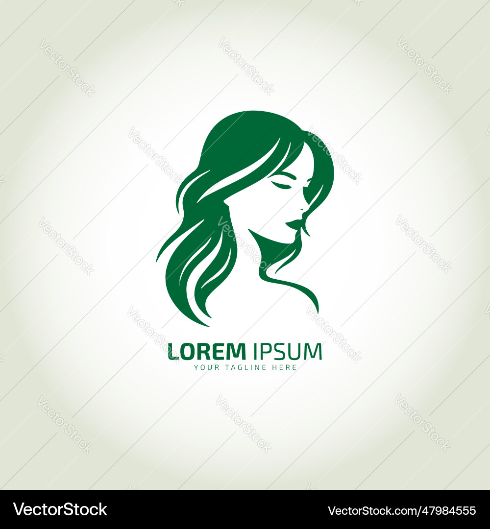 Woman face logo icon lady style young girl Woman face logo icon lady style young girl vector image
