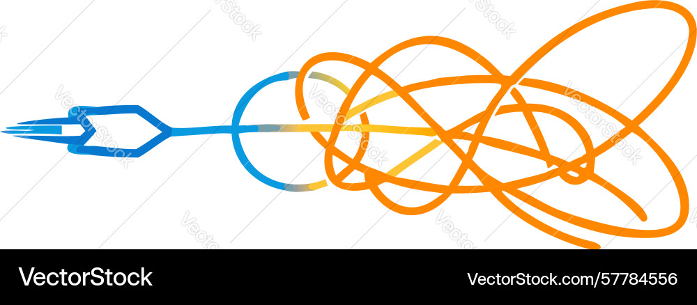 Abstract flowing arrow design generative ai vector image