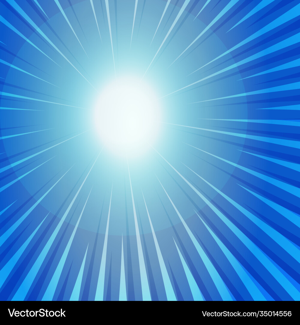 Blaue Comic Zoom mit Linien und Sonne leuchten Blaue Comic Zoom mit Linien und Sonne leuchten vektorbild