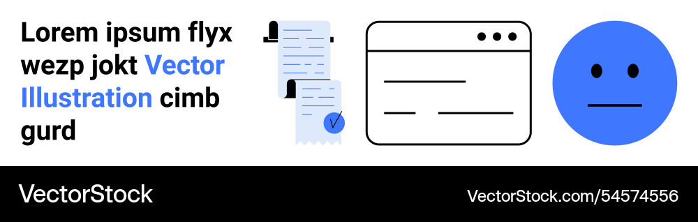 Business document verification with browser Business document verification with browser Vector Image