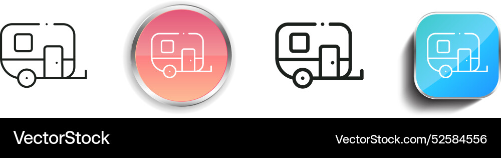 Camper icon thin linear regular and button style Camper icon thin linear regular and button style Vector Image