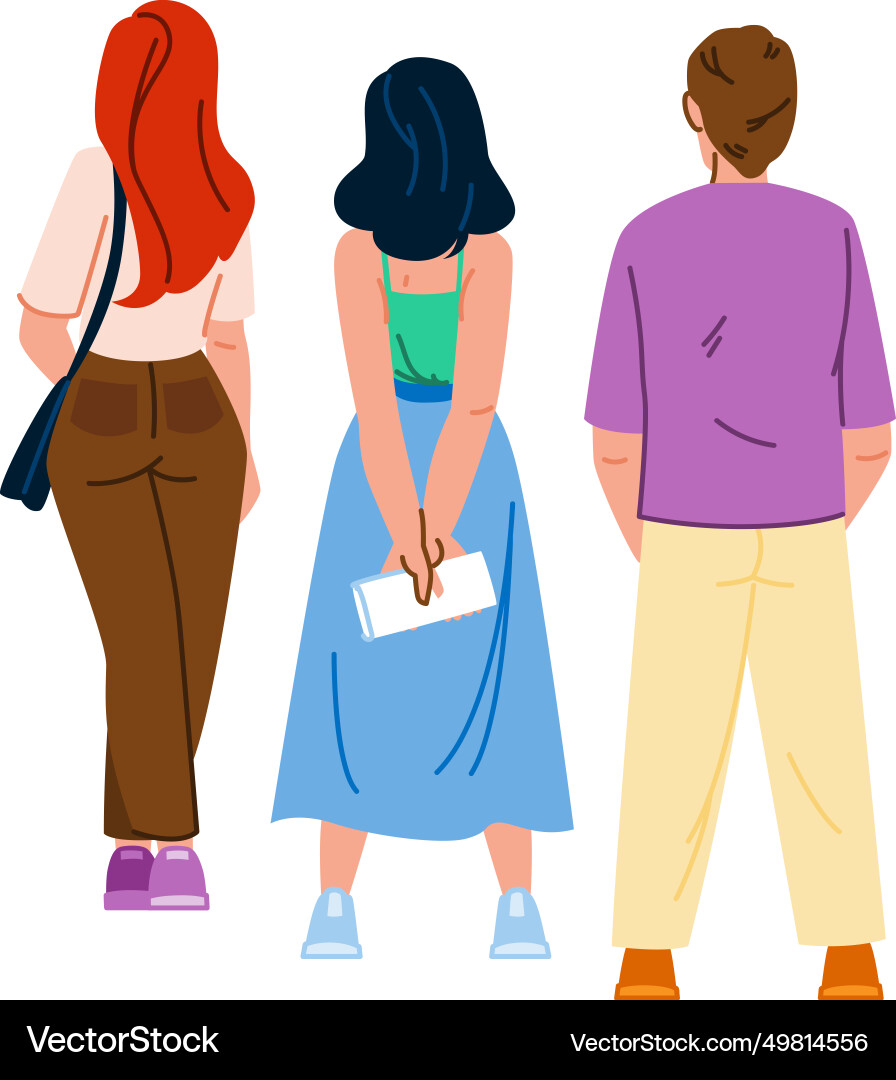 Crowd queue line Crowd queue line vector image