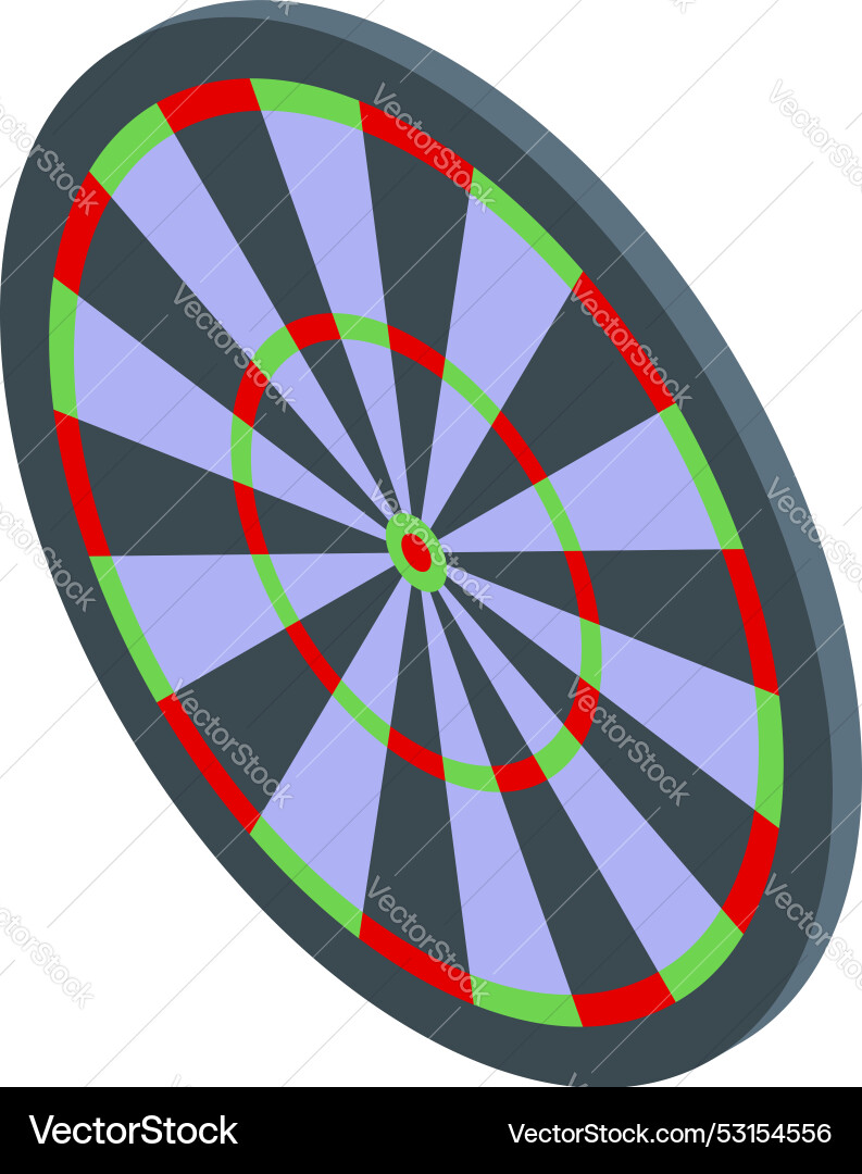 Dartboard with red and green circles representing Dartboard with red and green circles representing vector image