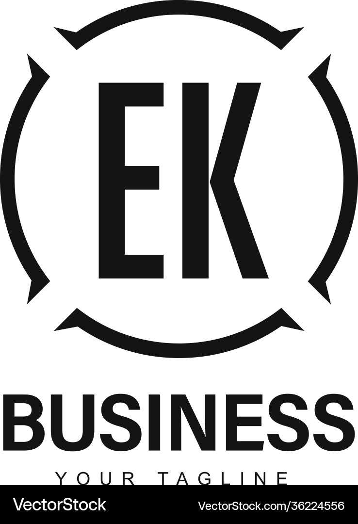 Ek initial a logo design with abstract style Vector Image