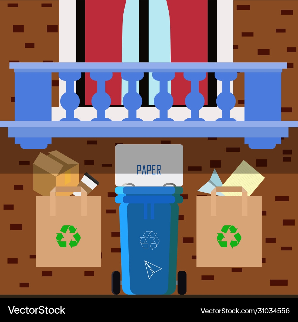Flat sorting garbage Flat sorting garbage vector image