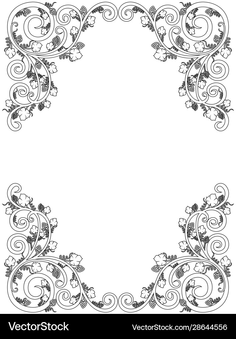 Hand drawn pattern with grape elements vector image