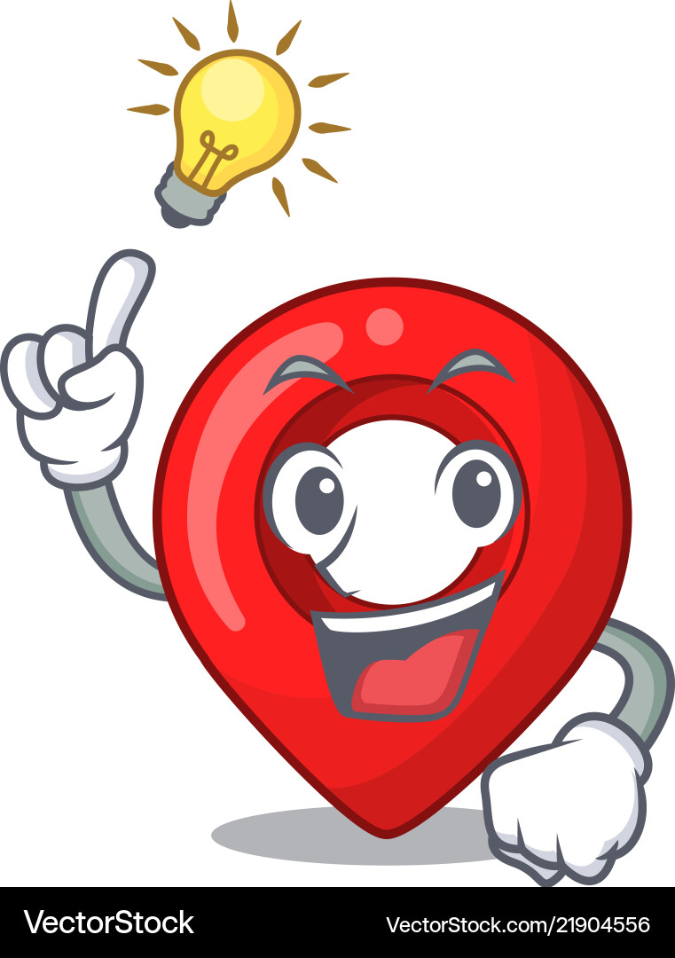 Have an idea map marker navigation pin mascot vector image
