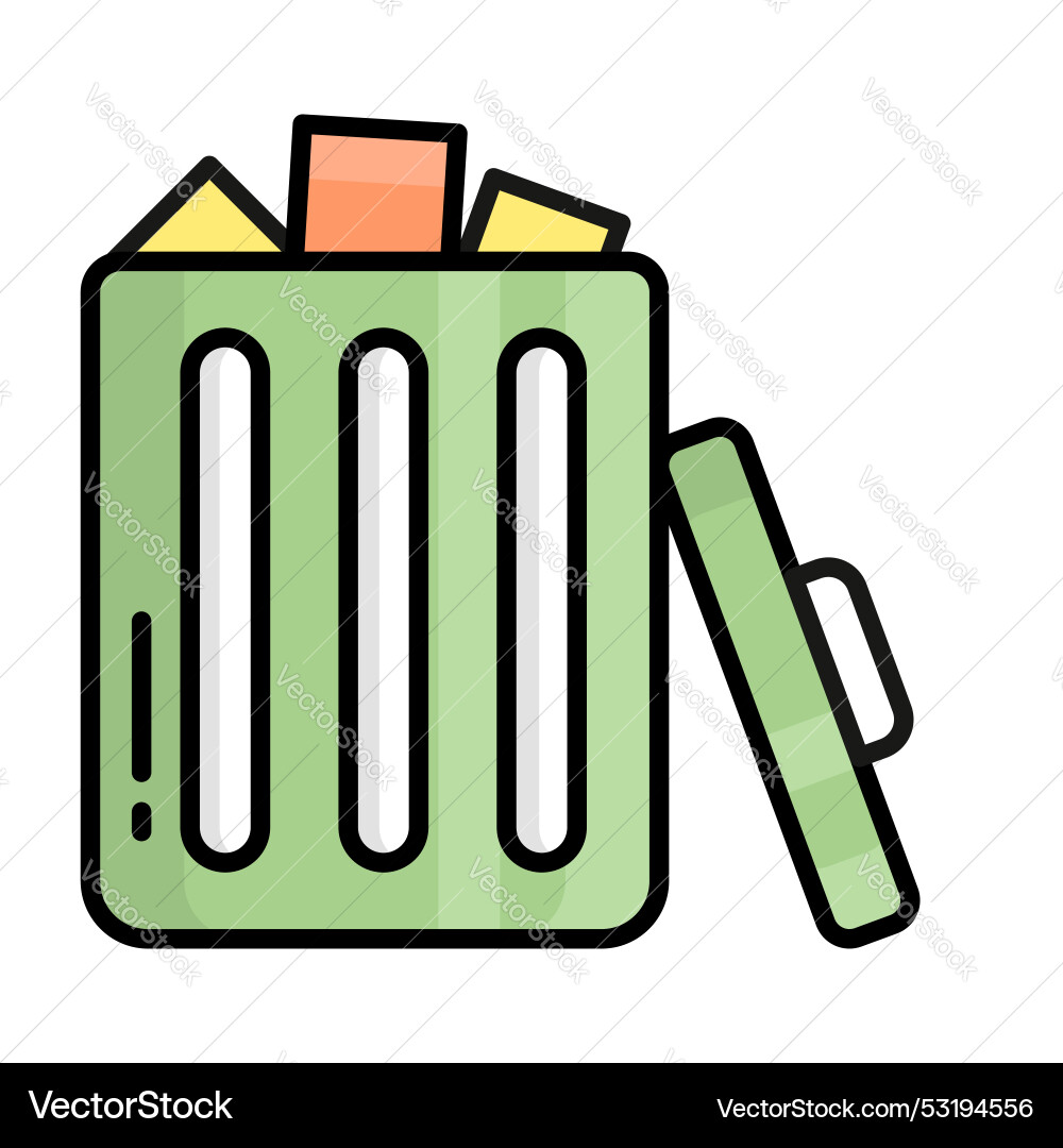 Icon of trash bin garbage container in modern Vector Image