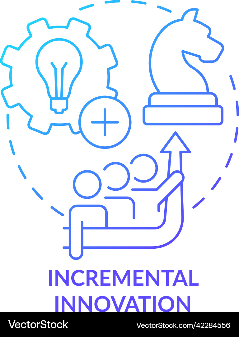 Incremental innovation blue gradient concept icon Vector Image