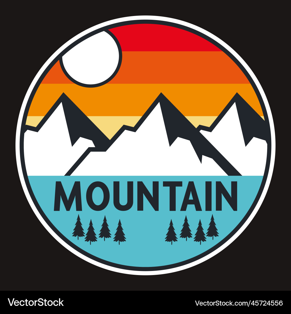 Mountain Vintage Badge Aufkleber und T-Shirt Design Mountain Vintage Badge Aufkleber und T-Shirt Design vektorbild