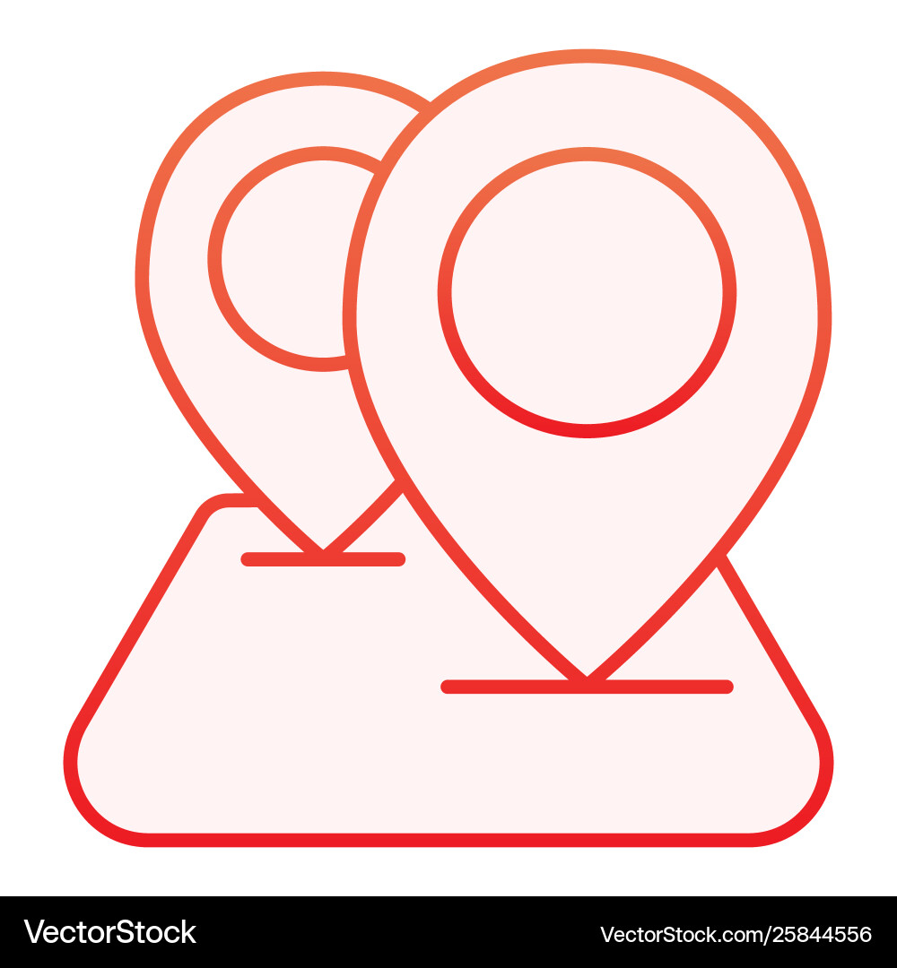 Navigation map and two pointers flat icon Navigation map and two pointers flat icon vector image