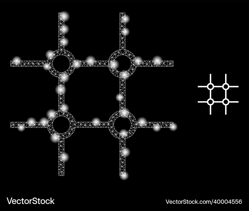 Polygonal 2d mesh incomplete square grid Vector Image