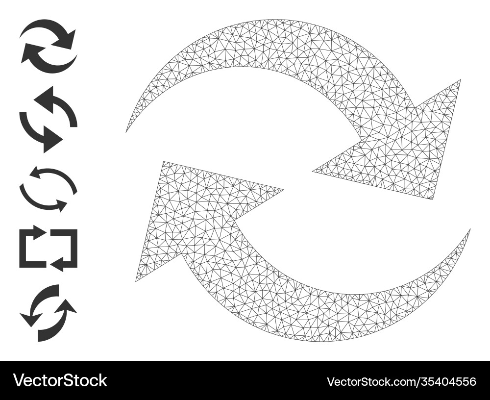 Polygonal network refresh arrows icon with simple Polygonal network refresh arrows icon with simple Vector Image