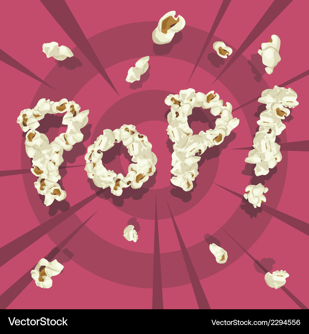 Popcorn Text Celebration vector image
