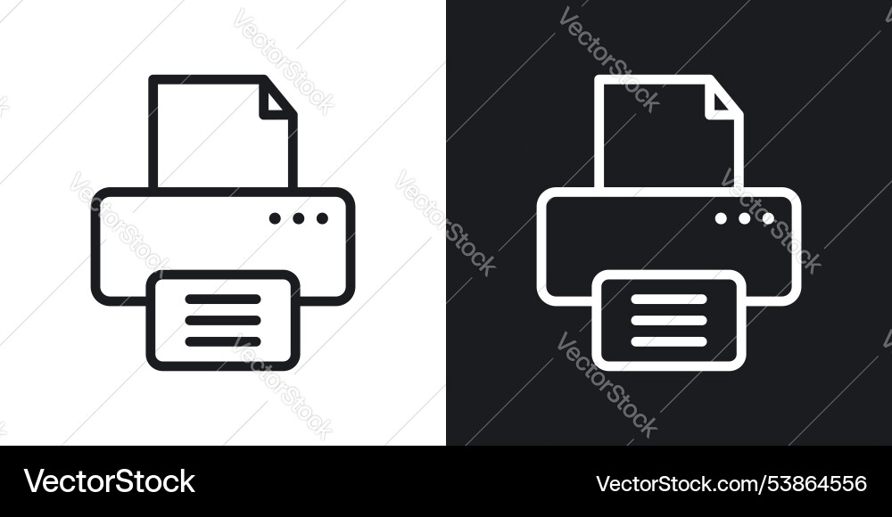Print button icon set Vector Image