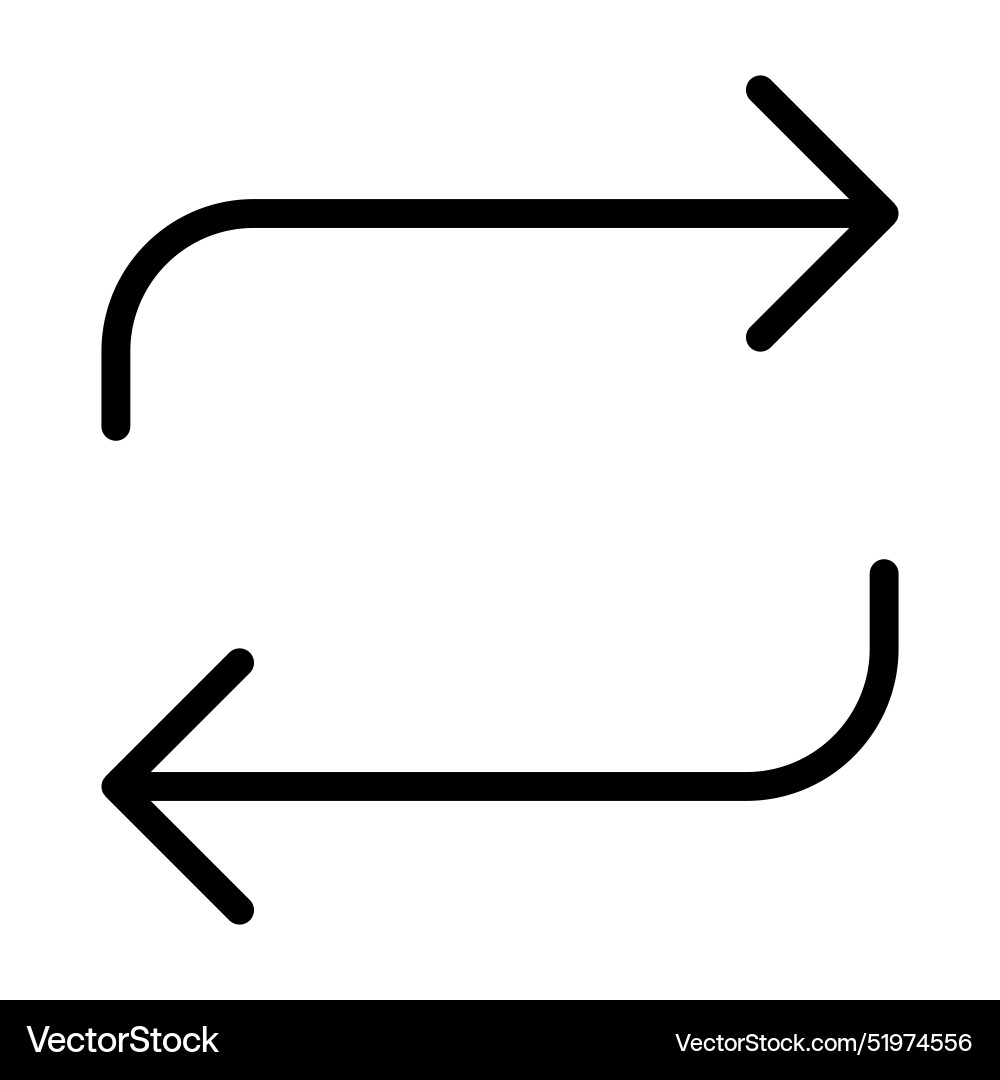 Refresh icon in thin line style graphic design vector image